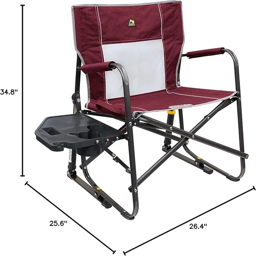 Portable Folding Rocking Chair With Side Table Camping