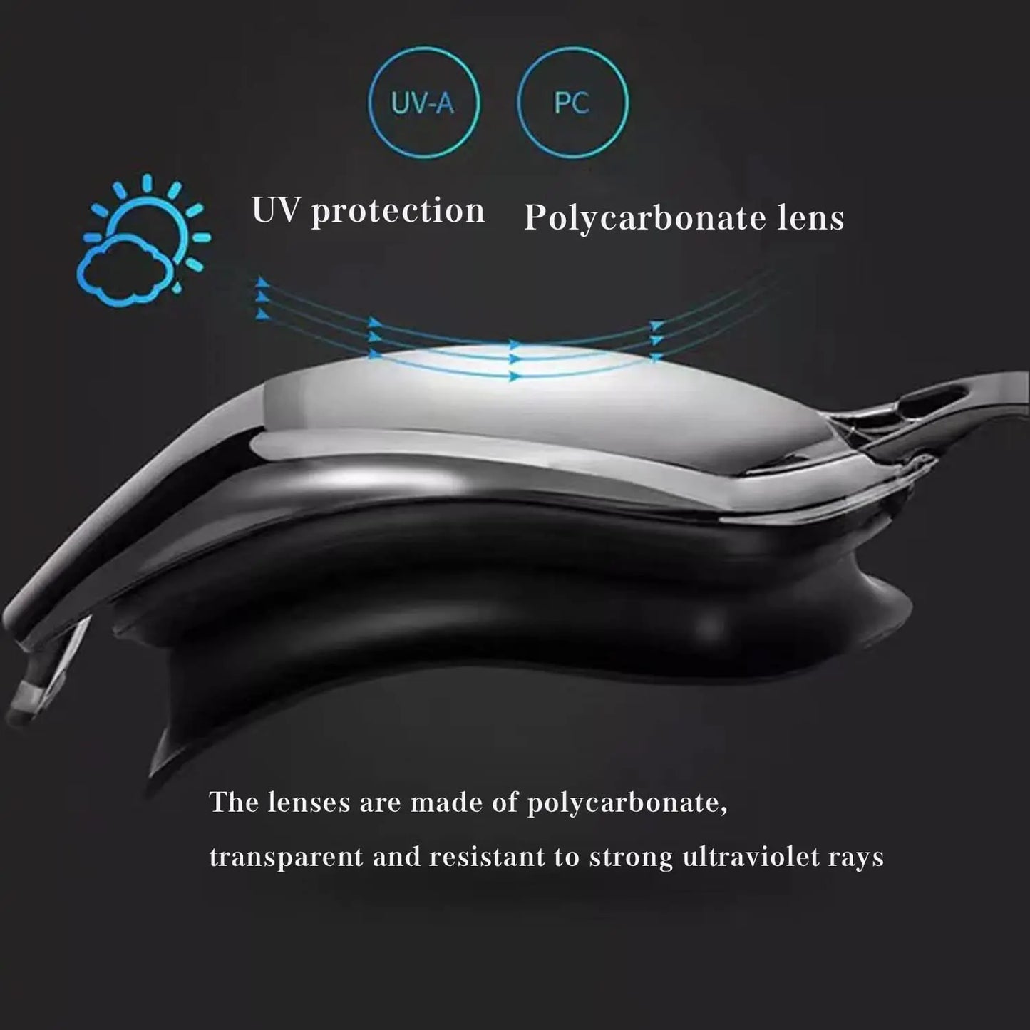 Swim Goggles for Adults - Adjustable Nose Bridge