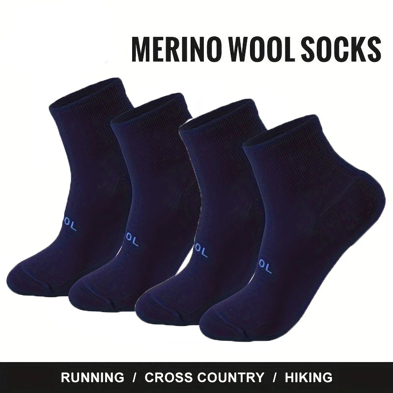 4 Pairs Wool Socks Low Cut Unisex 70% Merino Wool