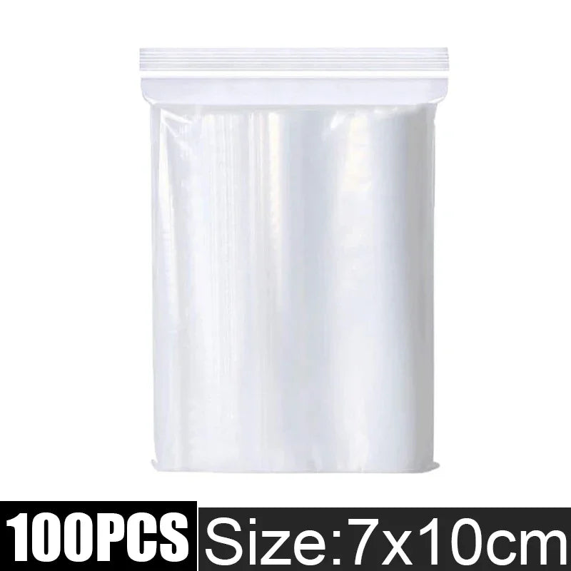 Clear Plastic Storage Bags, Zipper Seal