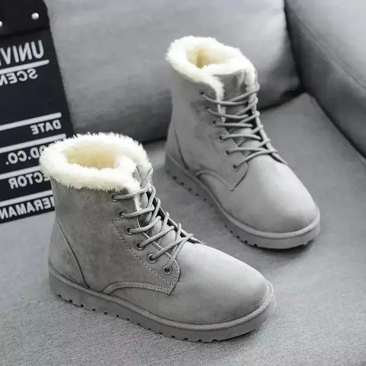 Winter Student Snow Boot, Short Tube Warm Lace-up