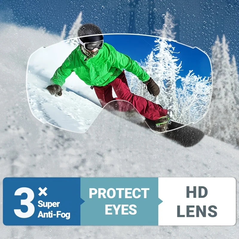 Goggles with Cover, Snowboard, Ski Goggles for Men and Women