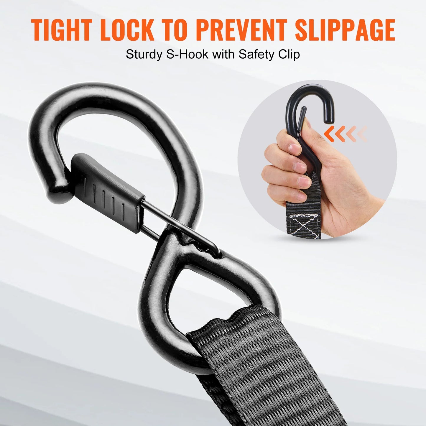4pcs Trailer Ratchet Tie Down Straps for Moving & Securing Cargo
