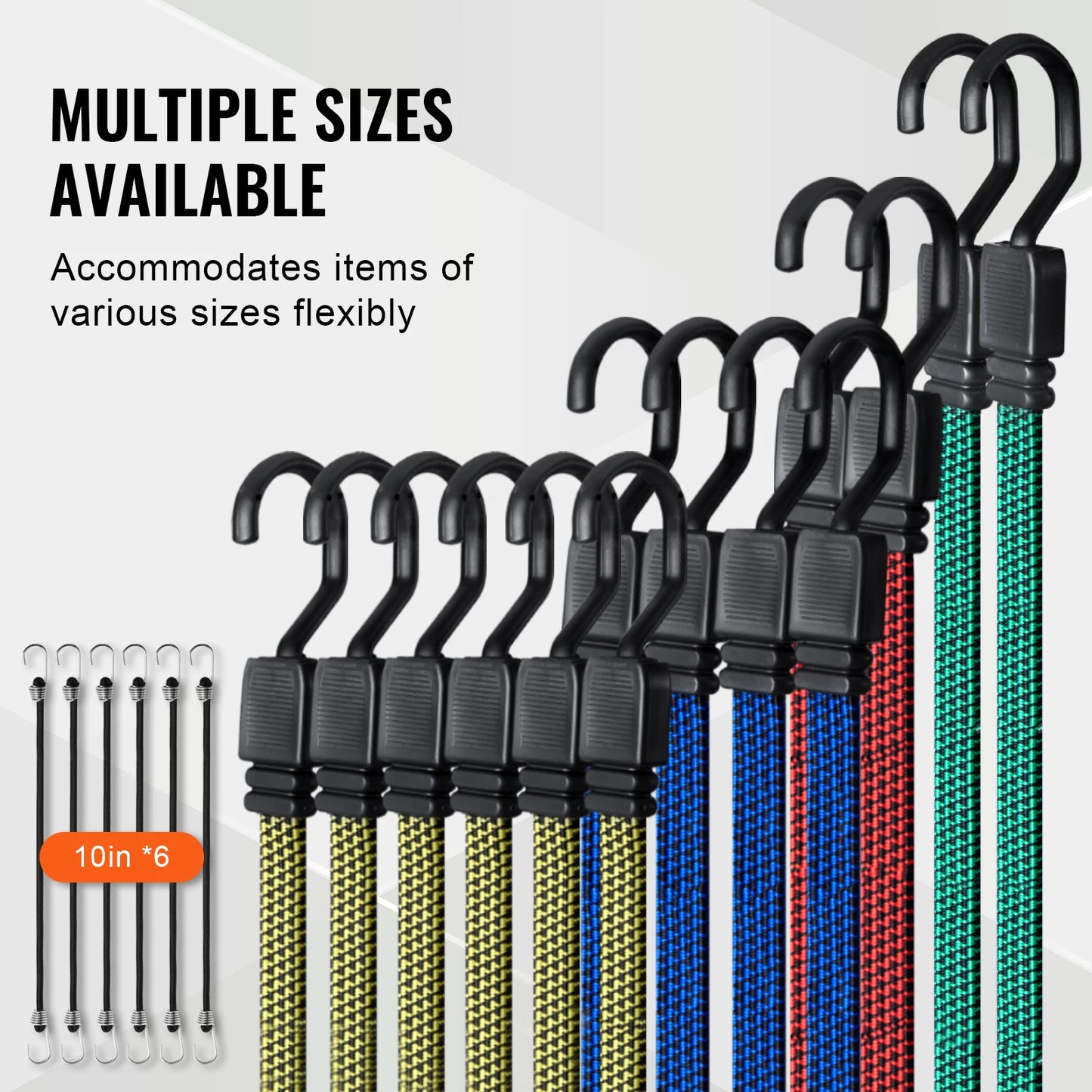 32pcs Bungee Cords with A3 Steel J-Hooks