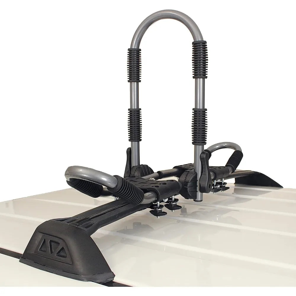 Adjustable Double J-Rack for 2 Kayaks with Tie Down Straps