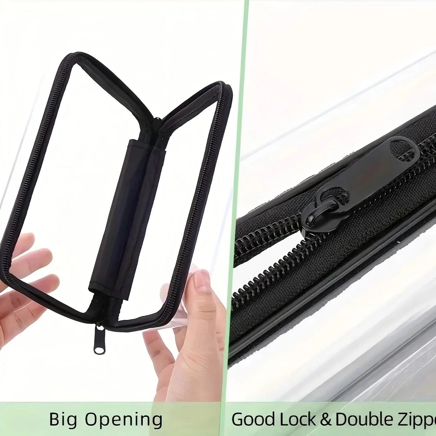 3 Zipper Pouches Transparent Cases Organizer Travel Case