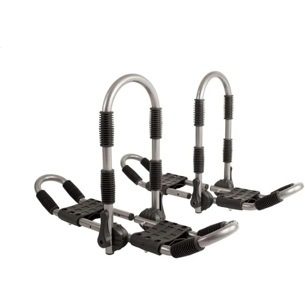 Adjustable Double J-Rack for 2 Kayaks with Tie Down Straps