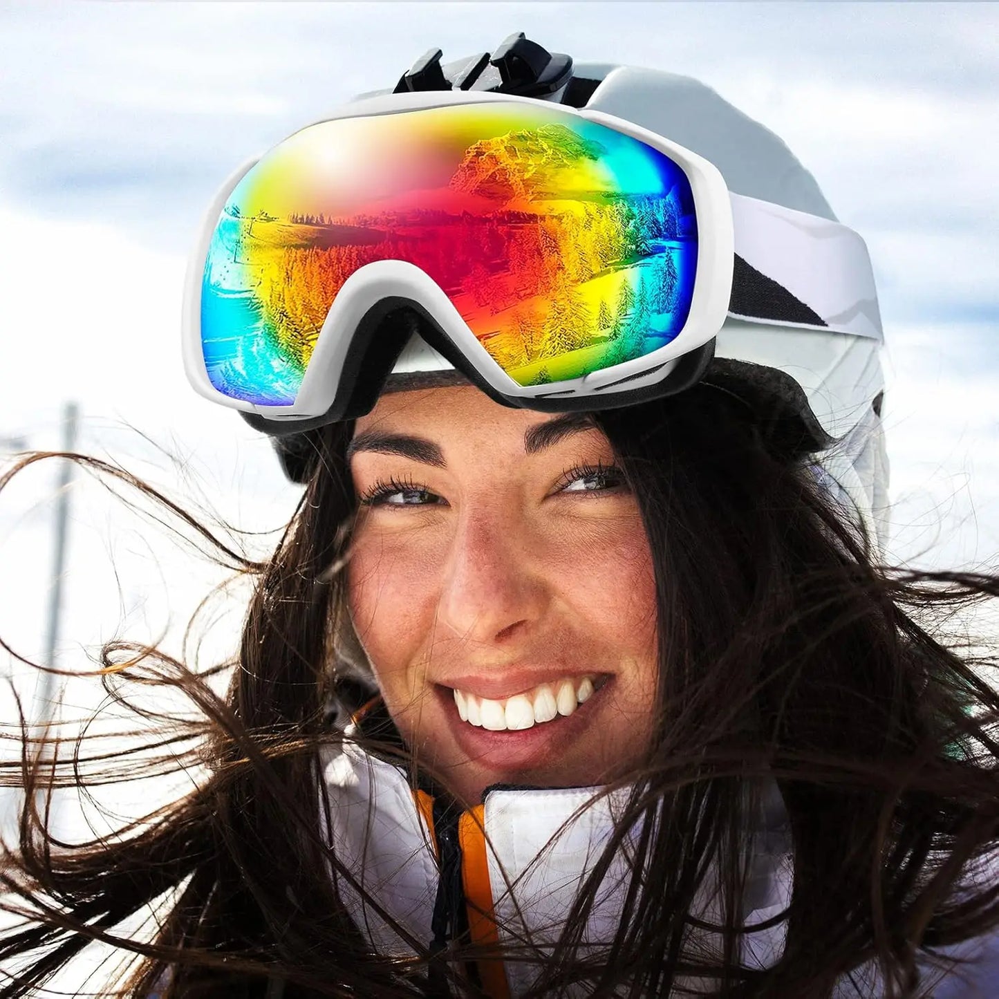 OutdoorMaster Ski Goggles with Cover Snowboard Snow Goggles OTG Anti-Fog