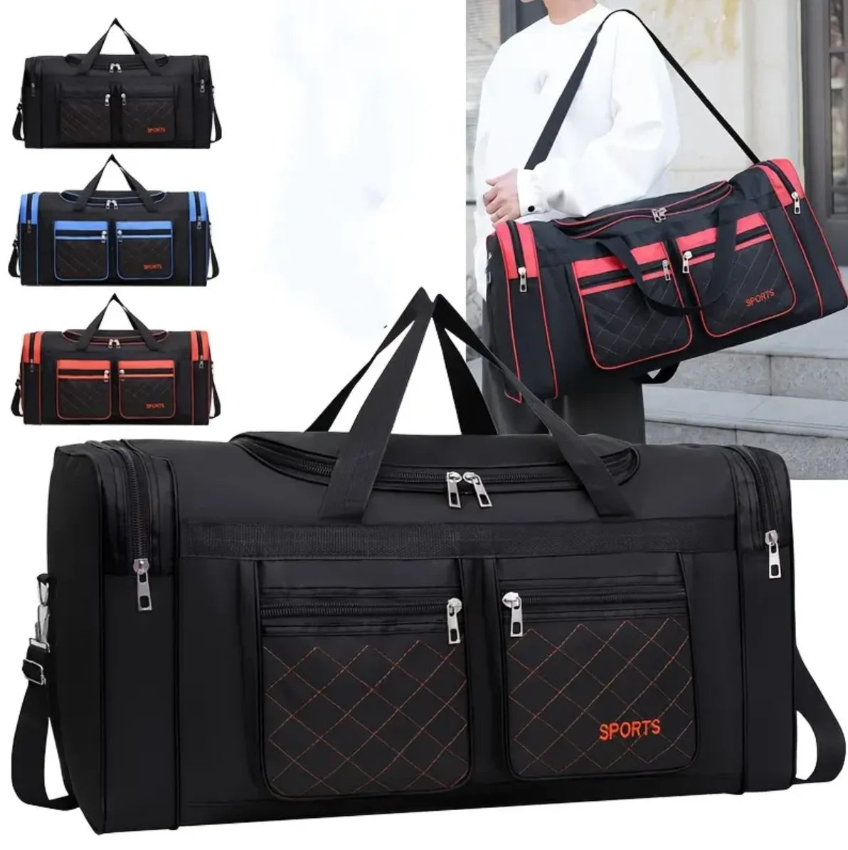 Large Capacity Handbag, Multiple Pocket Travel Bag