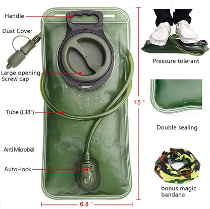 2L Water Bladder For Hydration Hiking Water Reservoir