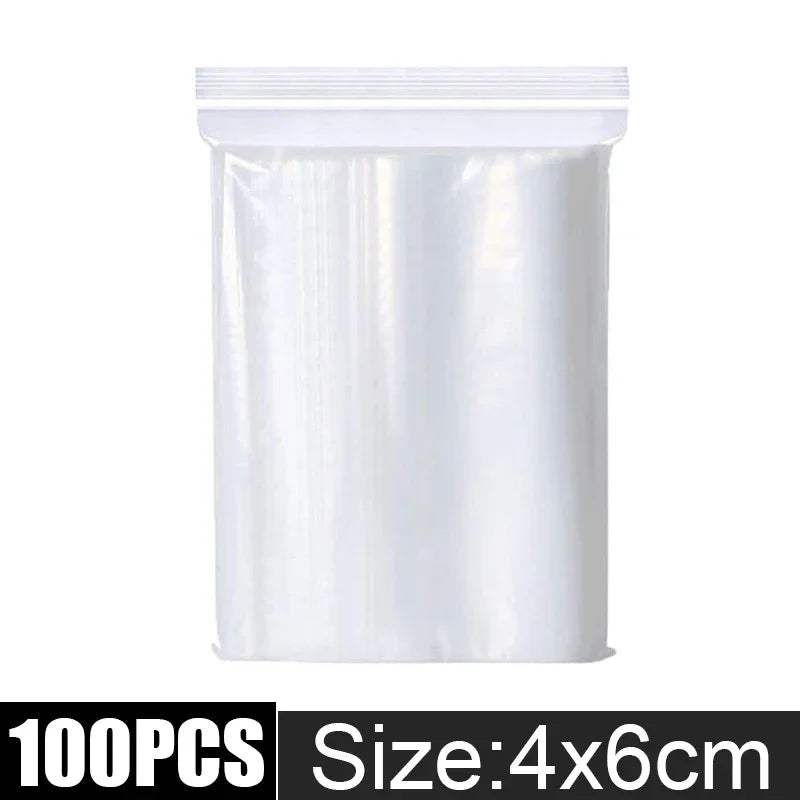 Clear Plastic Storage Bags, Zipper Seal