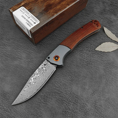 Damascus Steel Folding Pocket Knife Tactical Knife