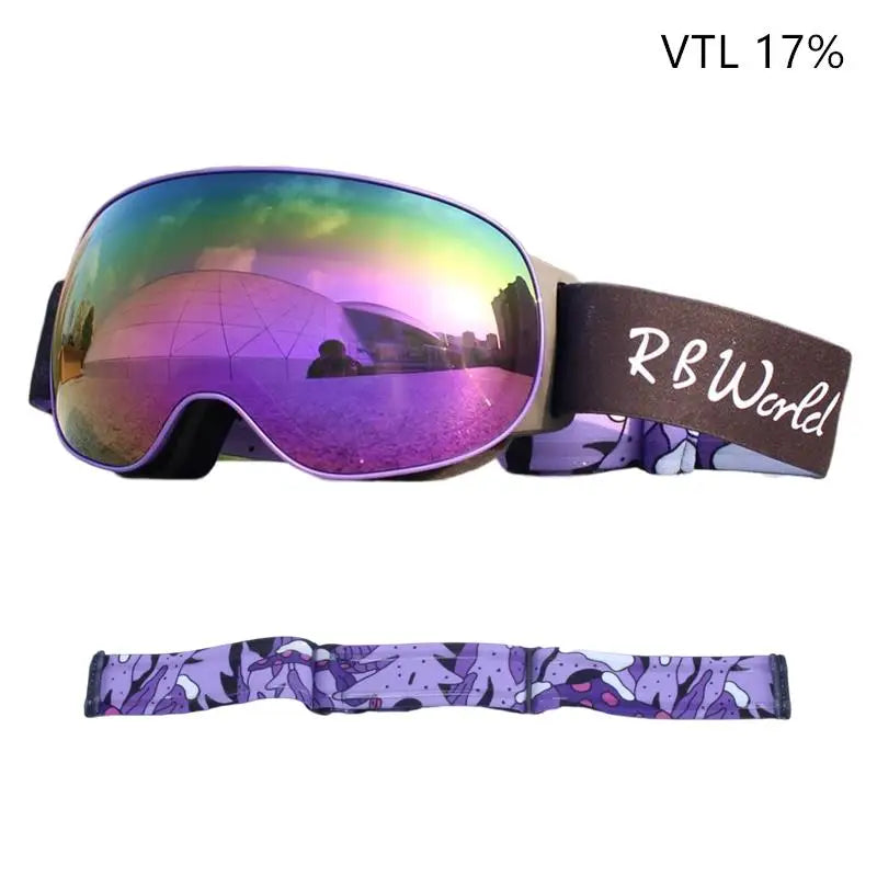 RBworld Ski Goggles, Double Layers UV400 Anti-fog