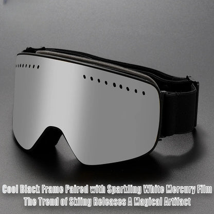 Magnetic Double-Layer Anti-Fog Ski Goggles