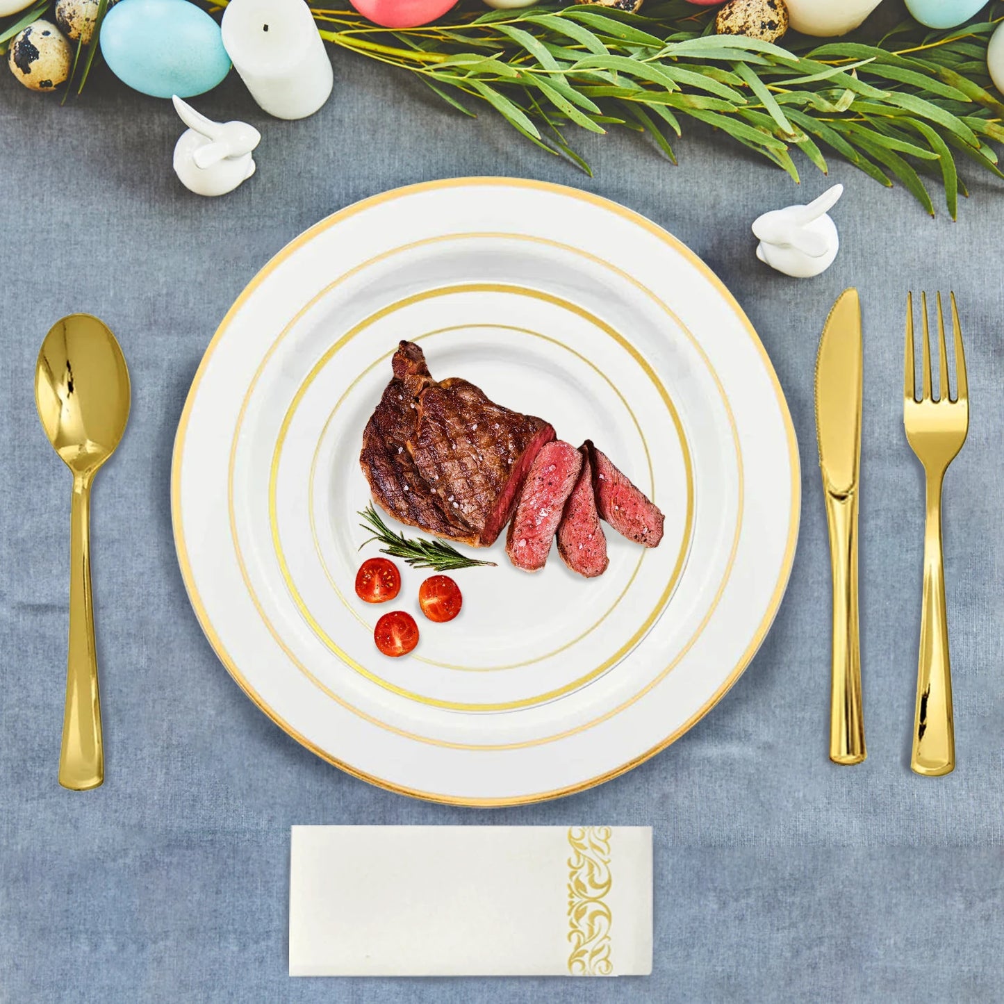 175Pcs (25 Guests) Disposable Dinnerware Set