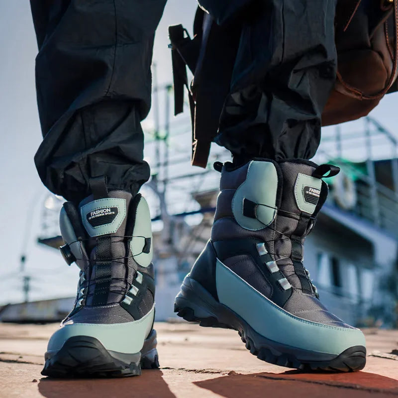 Men's Snow Boots Rotating Button
