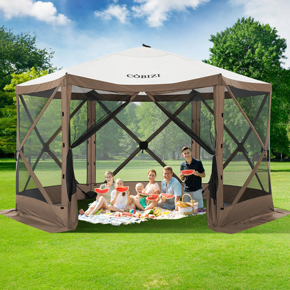 12x12ft Pop-Up Gazebo Screen Tent Mosquito Netting