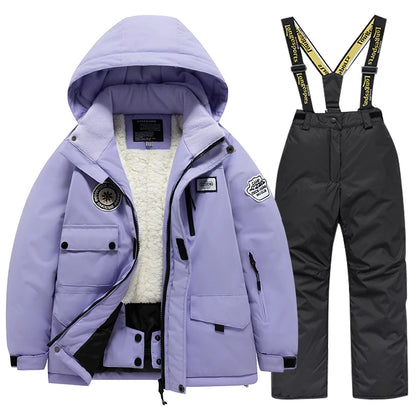 Children's Ski Suit Set Unisex, Thick Waterproof, Warm