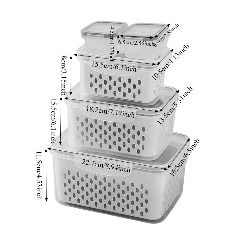 13pcs/set Reusable Plastic Food Storage Containers