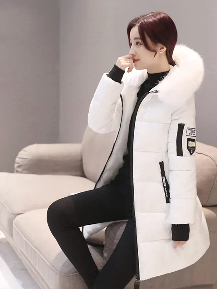 Fur Collar Hooded Women Coats/Parka