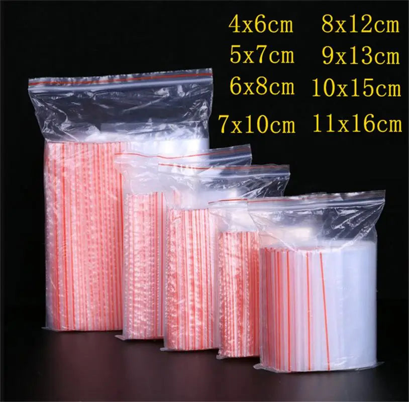 Clear Plastic Storage Bags, Zipper Seal
