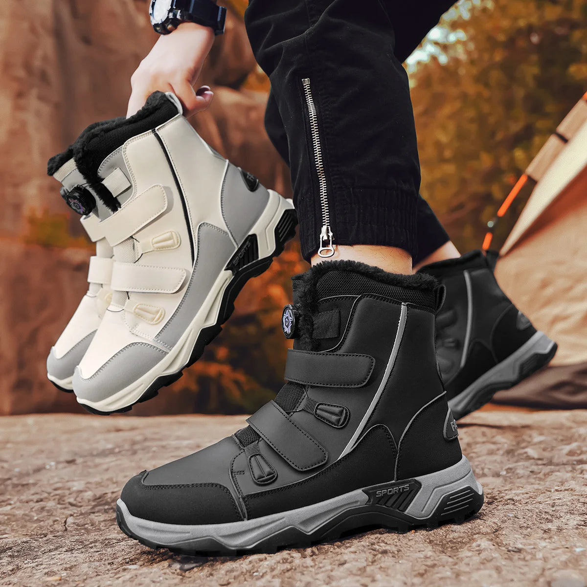 High-Top Snow Boots for Men