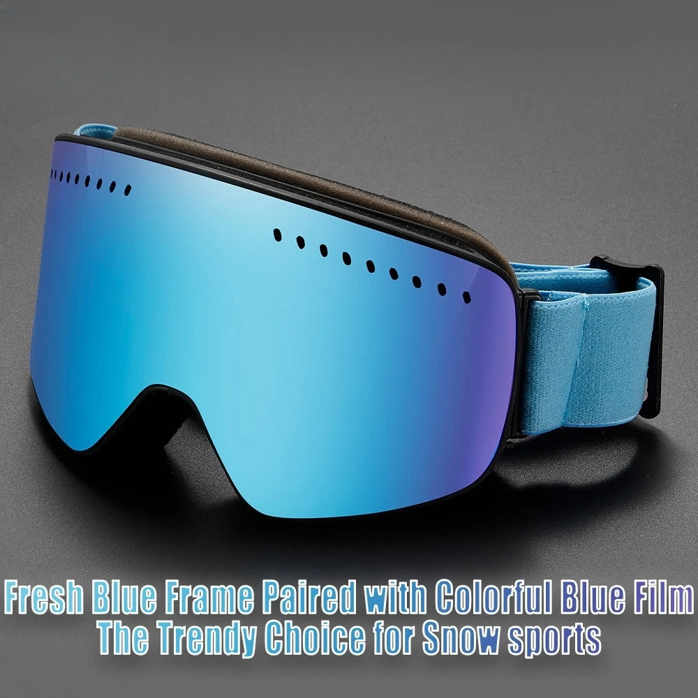 Magnetic Double-Layer Anti-Fog Ski Goggles
