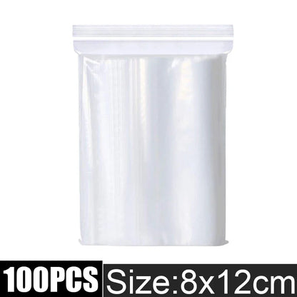 Clear Plastic Storage Bags, Zipper Seal
