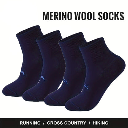 4 Pairs Wool Socks Low Cut Unisex 70% Merino Wool