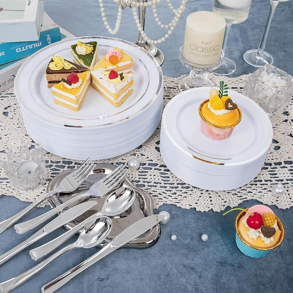 Disposable Plastic Dinnerware for 50 Guests