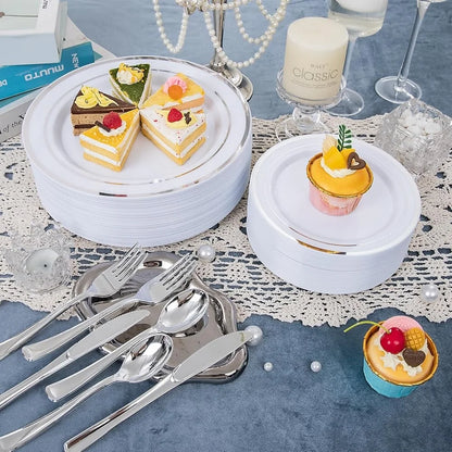 Disposable Plastic Dinnerware for 50 Guests