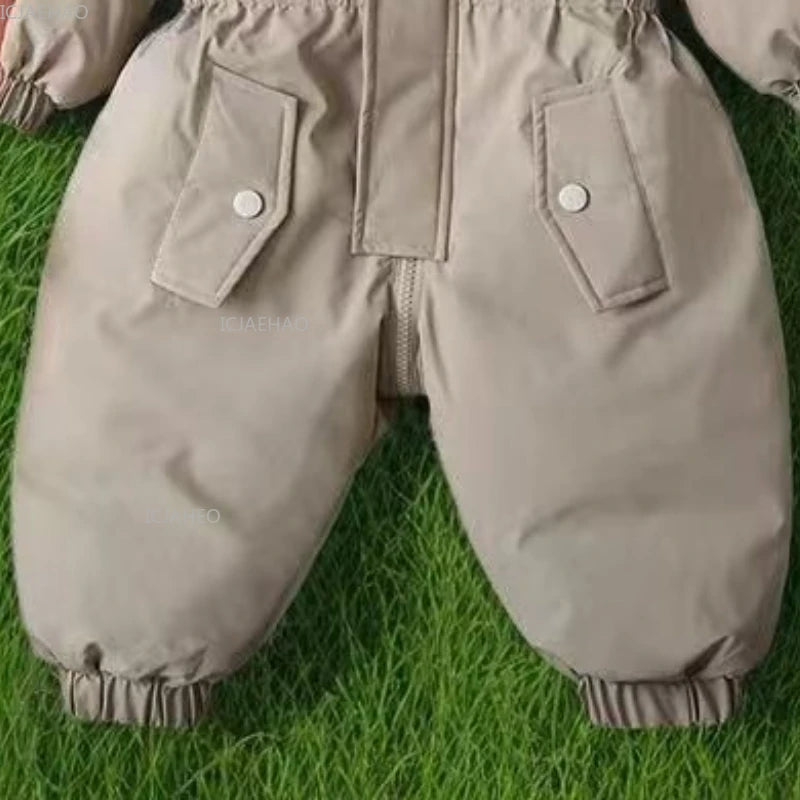 Kids One Piece Snowsuit, Warm Windproof Waterproof