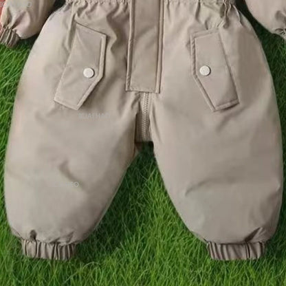Kids One Piece Snowsuit, Warm Windproof Waterproof