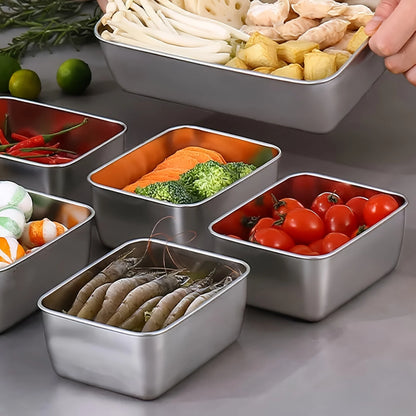 6-Piece Stainless Steel Food Storage Containers Set w/Lids