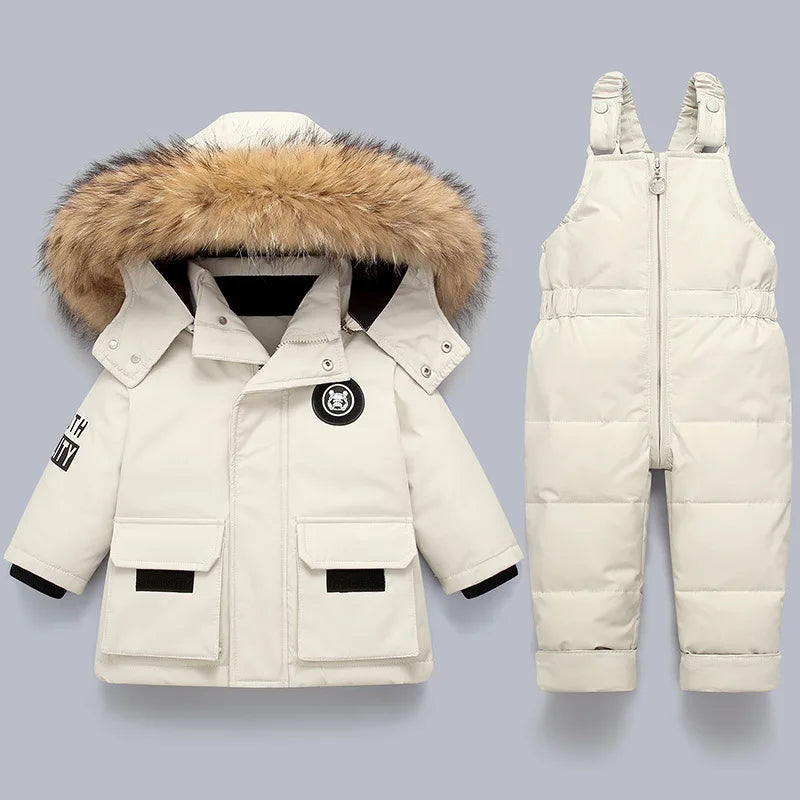 Winter Warm Down Jackets, Boy & Girl Jumpsuit Parka Overalls