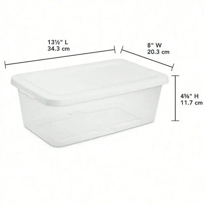 10 Storage Boxes 6-Quart Plastic Storage Bins
