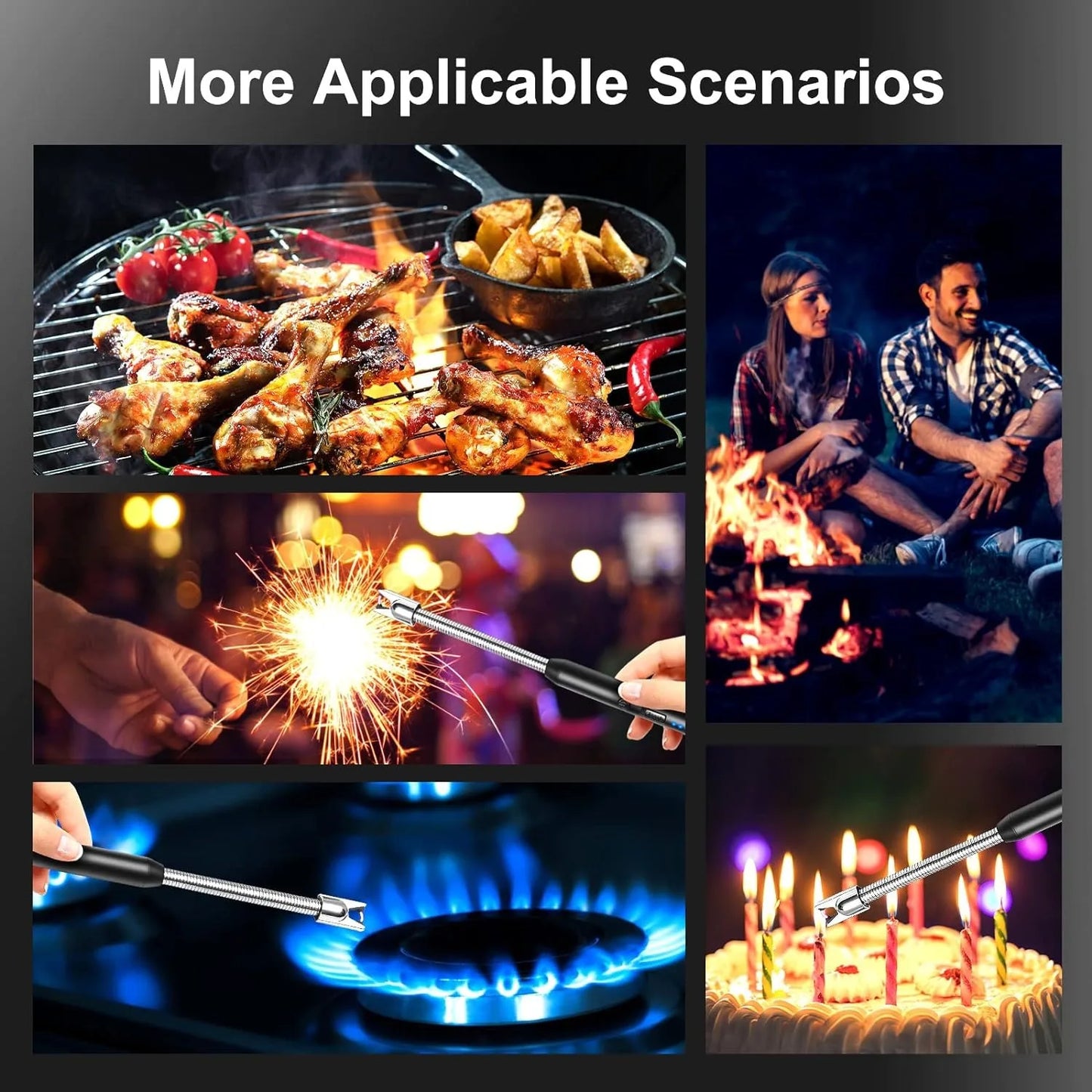 3 - Electric Lighters, Plasma Arc Rechargeable, Windproof