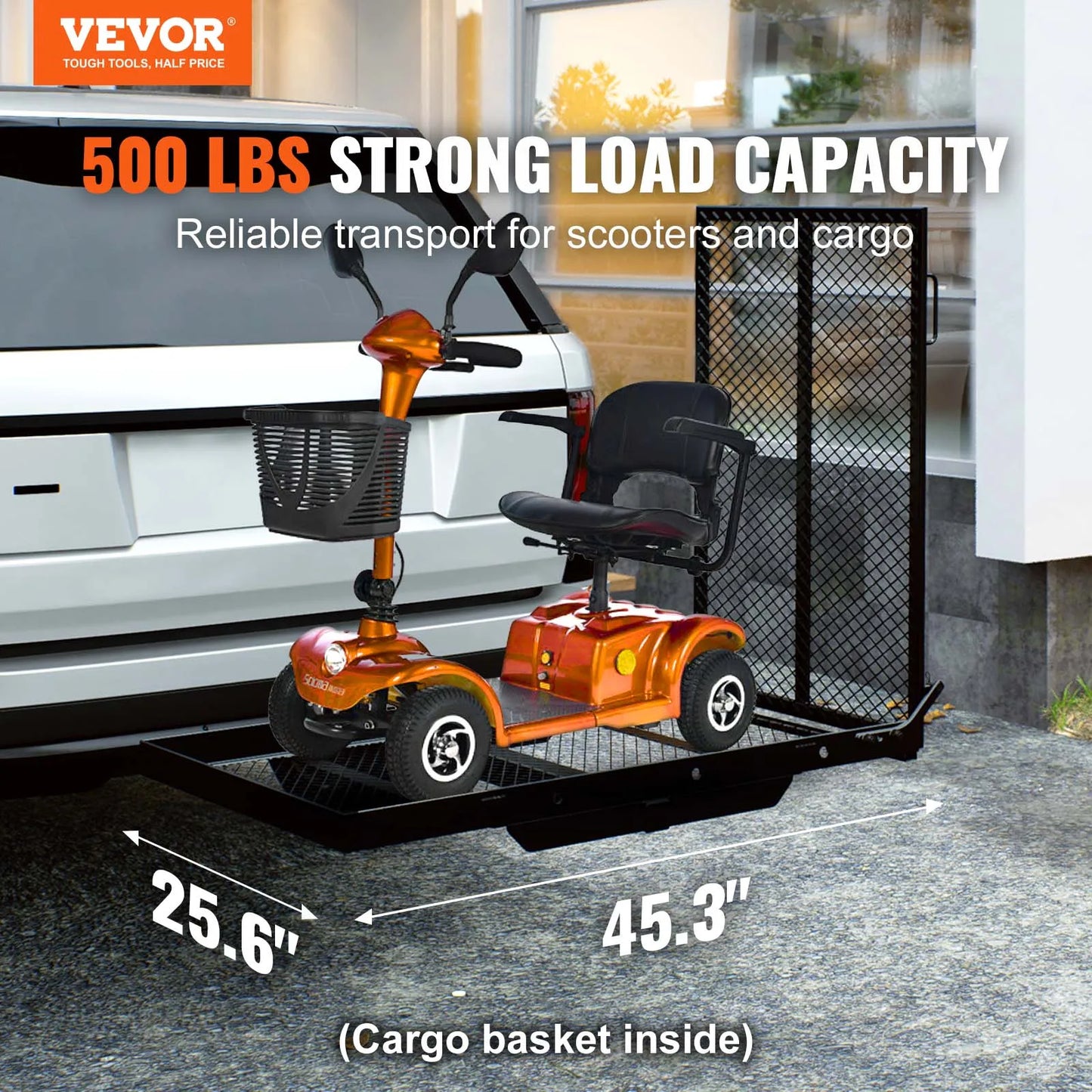 Hitch Mount Wheelchair Carrier with Folding Ramp