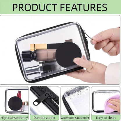 3 Zipper Pouches Transparent Cases Organizer Travel Case