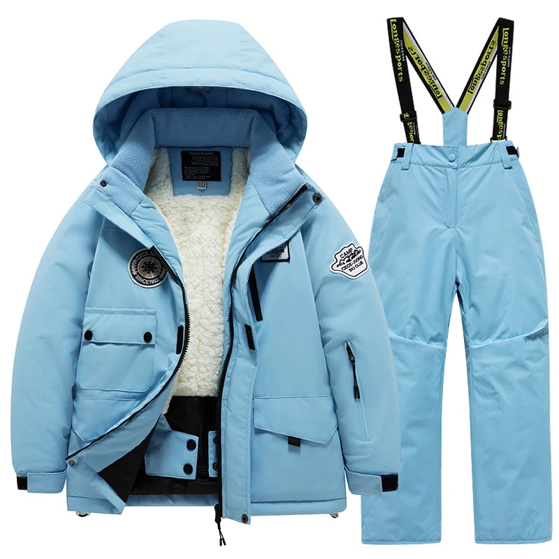 Children's Ski Suit Set Unisex, Thick Waterproof, Warm