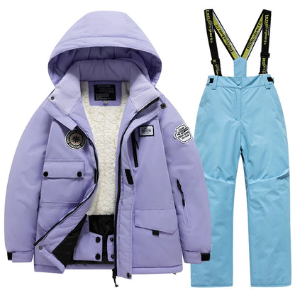 Children's Ski Suit Set Unisex, Thick Waterproof, Warm