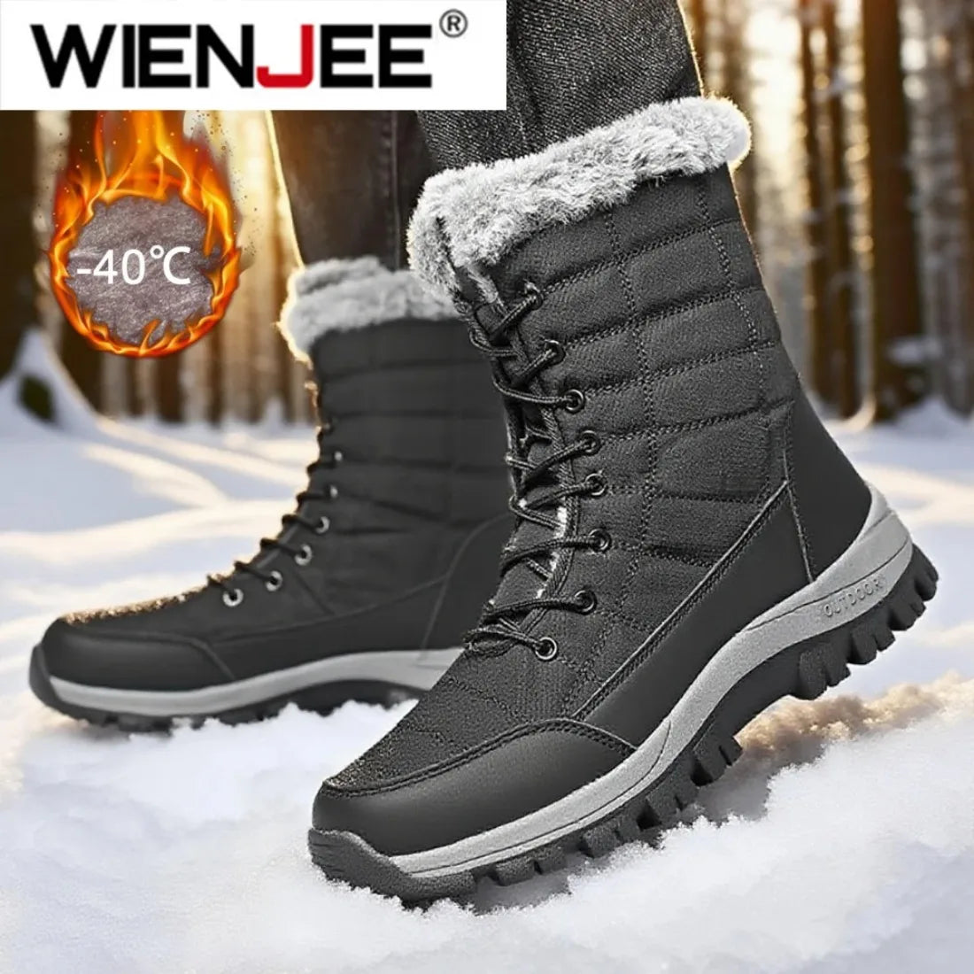 Men Cotton Boots Outdoor Snow Boots Big Size40-48