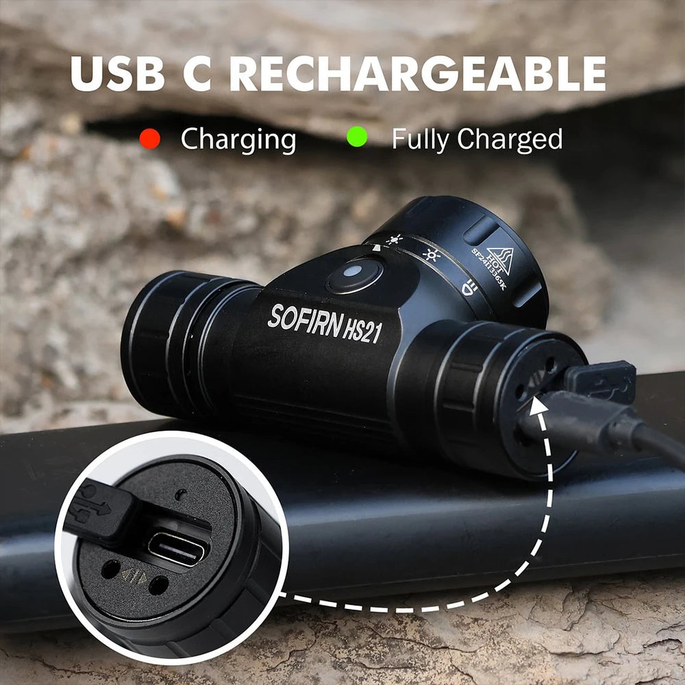 Headlamp USB C Rechargeable Flashlight With Infrared Switch