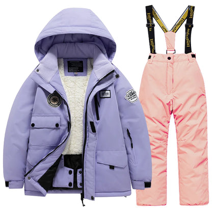 Children's Ski Suit Set Unisex, Thick Waterproof, Warm