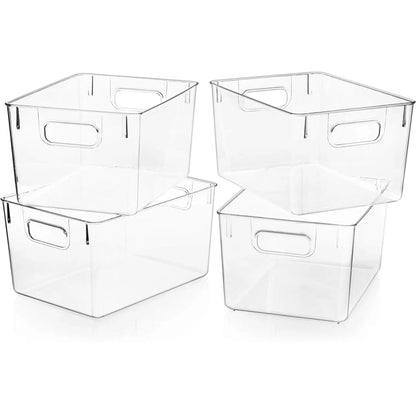 4 Plastic Storage Bins, Organizers Storage Containers