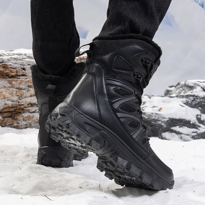 Men Winter Velvet Warm Snow Boots, Waterproof Ski Shoes