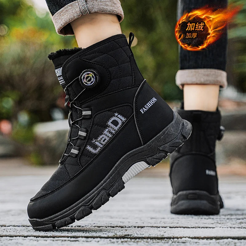 Swivel Buckle Fleece Waterproof Snow Boots