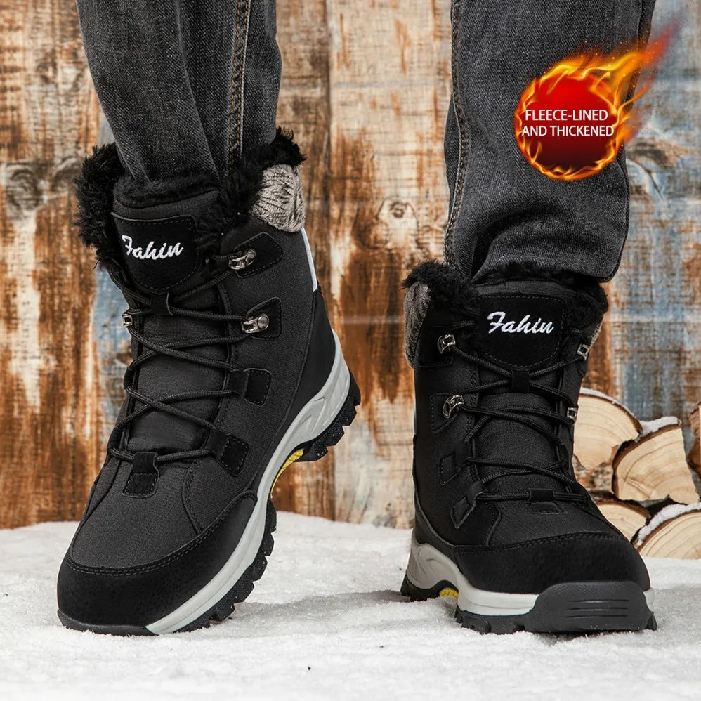 Men's Winter Snow Boots, High Top Waterproof