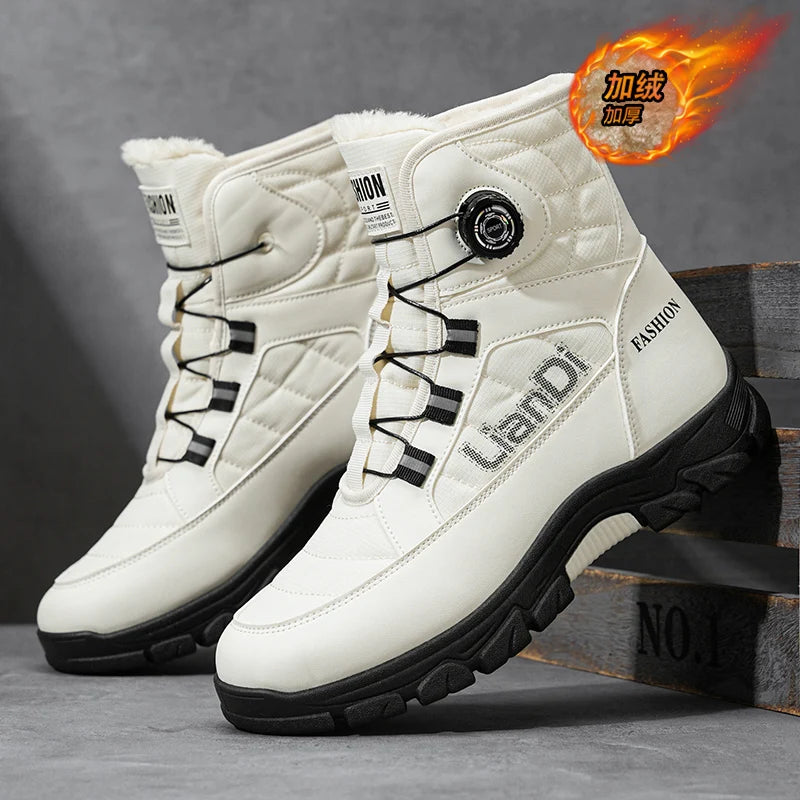 Swivel Buckle Fleece Waterproof Snow Boots