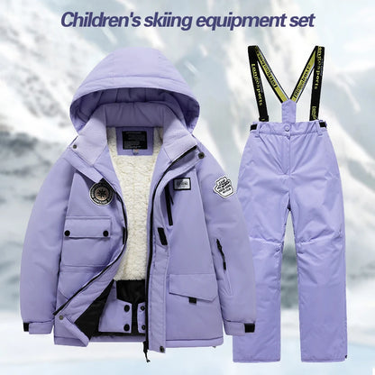Children's Ski Suit Set Unisex, Thick Waterproof, Warm